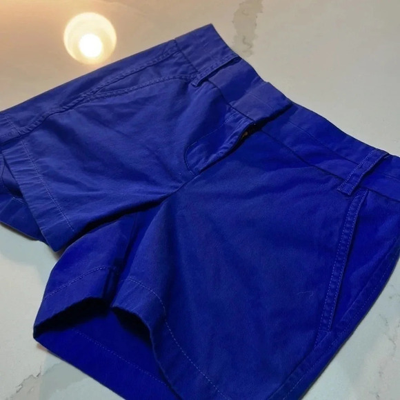 J.Crew ‎ Cobalt blue 100%  Cotton Shorts. Size 00 - Picture 2 of 8